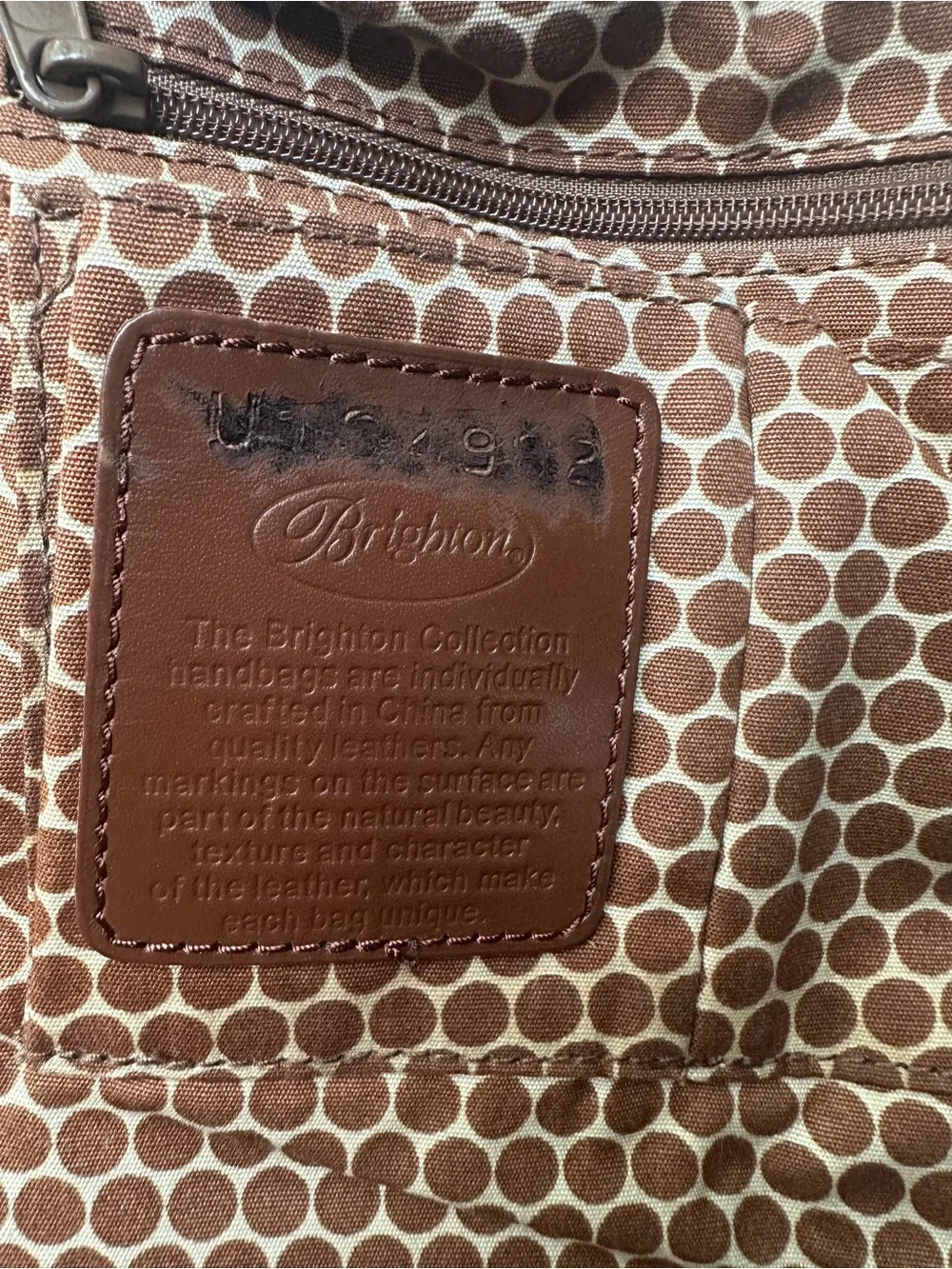 Brighton Canvas Crossbody Bag with Brown Leather Trim - Cream